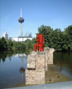 Red Chair, temporary monument at Media Park, Cologne. (c) Heinz Zolper