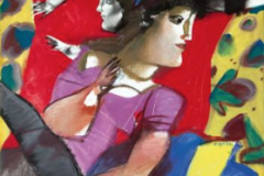 Dimitris Mitaras - Female figure - painting